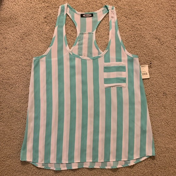 Mint colored razor back tank top - Picture 2 of 9
